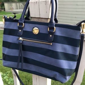 Tommy Hilfiger Blue Navy Striped Crossbody Bag